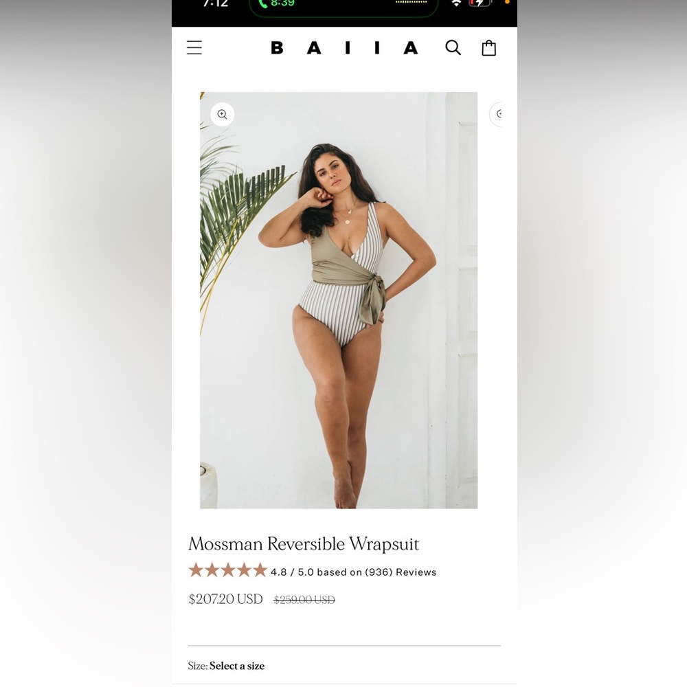 Baiia moss man wrapsuit. Australian bathing suit